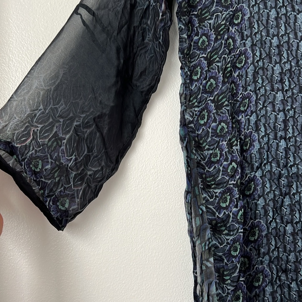 Johnny Was Floral Silk Tunic Sz XS - Picture 4 of 6